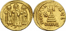 Heraclius (610-641).. AV Solidus, Constantinople mint. D.O. 43 d. Sear 769. 4.44 g.  20.5 mm.