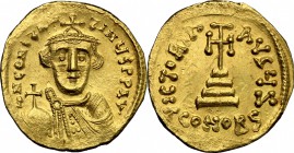 Constans II (641-668).. AV Solidus, Constantinople mint, 641-646 AD. D.O. 3. BMC-. T.-. R.-. Sear 940. 4.48 g.  20 mm.