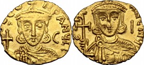 Leo III, the Isaurian (717-741).. AV Tremissis, Syracuse mint. D.O. 49. Sear 1527. 1.28 g.  13 mm.