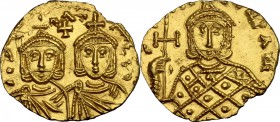 Constantine V, Copronymus (741-775).. AV Solidus, Syracuse mint. D.O. 15. Sear 1565. Ratto-. 3.83 g.  21.5 mm.