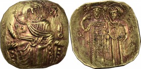 The Empire of Nicaea. John III, Ducas (1222-1254).. AV Hyperpyron, Magnesia mint, circa 1232-1254. D.O. 6. Sear 2073.  2.44 g.  24 mm.