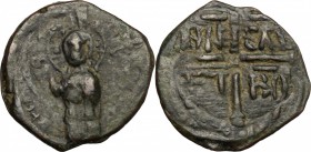 Antioch.  Roger of Salerno, Regent (1112-1119). AE Follis. Schl. pl. II, 10. Malloy 7. 3.33 g.  20 mm.