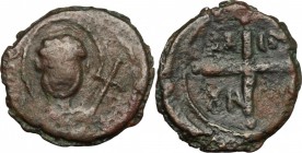 Antioch.  Bohemond II (1126-1130). AE Follis. Schl. pl. II, 14. Malloy 10a. 3.25 g.  19 mm.
