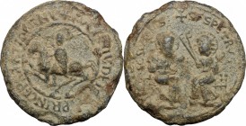 Antioch.  Time of Roger of Salerno and Bohemond II (1110-1130). Lead bulla.  31.97 g.  33 mm.