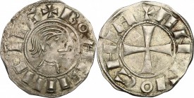 Antioch.  Bohemond III, Minority (1149-1163), regencies of Constance and Renaud de Chatillon. BI Denier. Schl. pl. II, 20. Malloy 22/43. 0.97 g.  17 m...
