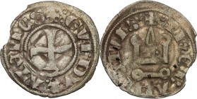 Athens.  Guy II de la Roche, Majority (1294-1308). BI Denier tournois. Schl. pl. XIII, 9. Malloy 94. 0.71 g.  19 mm.
