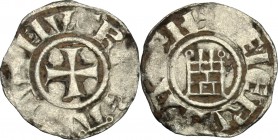 Jerusalem.  Baldwin III (1143-1163). BI Obol. Schl. pl. III, 24. Malloy 21 (type) 0.37 g.  13 mm.
