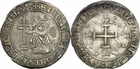 Rhodes.  Roger de Pins (1355-1365). AR Gigliato. Schl. IX, 21. Malloy 17.  3.8 g.  28.5 mm.