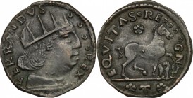 L'Aquila.  Ferdinando I d'Aragona (1458-1494). Cavallo. CNI 196. D.A. 103. MIR 94. 1.91 g.  18 mm.