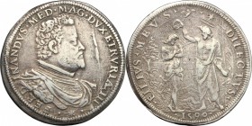 Firenze.  Ferdinando I de Medici (1587-1609). Piastra 1590. CNI 68. Rav. Mor. 16. Di Giulio 29. MIR 225a. 32.39 g.  41.5 mm.