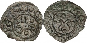 Foligno.  Corrado II Trinci (1438-1439), Signore. Denaro piccolo. CNI tav. I, 2. 0.43 g.  15 mm.