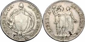 Genova.  Repubblica Ligure (1798-1805).. Da 4 lire A. II, 1799. CNI 2. MIR 380/2. 16.58 g.  34.5 mm.