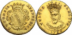 Lucca.  Repubblica  (1369-1799).. Doppia 1750. CNI 814. Bellesia 66. MIR 240/2. 5.48 g.  20.5 mm.