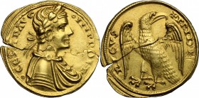 Messina.  Federico II (1197-1250). Augustale. Sp. 98/102. Kowalski cfr. U9/A35. MEC 514/515. MIR 59. 5.27 g.  20 mm.
