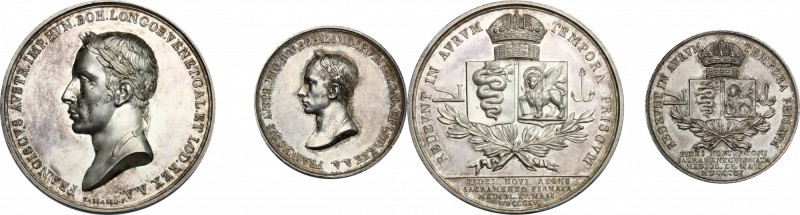 Milano. Francesco I d'Asburgo e Lorena (1815-1835). Coppia di medaglie 1815 per ...