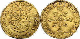 Mirandola.  Ludovico II Pico (1550-1568), Signore. Scudo d'oro. CNI 6. Bellesia p. 123. MIR 501. 3.28 g.  25 mm.