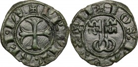 Montefiascone.  Giovanni XXII (1316-1334). Denaro paparino. CNI 1 var. M. 4. Berm. 173. 0.68 g.  16 mm.
