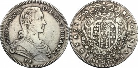Napoli.  Ferdinando IV  (1759-1816). Piastra 1766 con sigle C/CR. P/R 45a. MIR 365/1. 25.17 g.  41 mm.