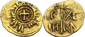 Palermo o Messina.  Guglielmo II (1166-1189). Tarì con fiordaliso. Sp. 104. Travaini 357. D'Andrea-Contreras 356. 0.7 g.  12 mm.
