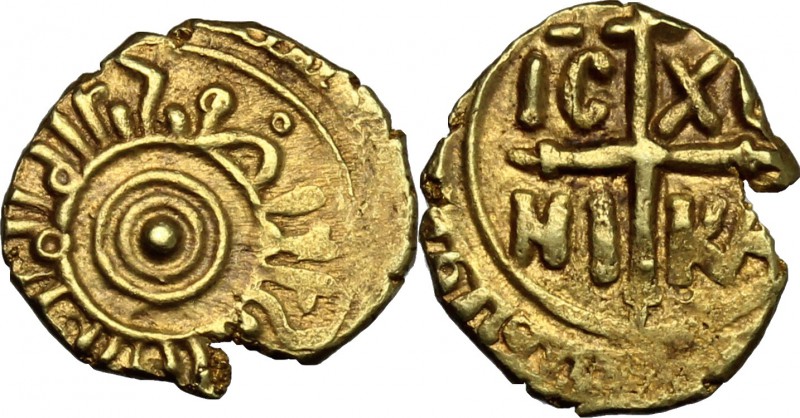Palermo o Messina. Tancredi (1189-1194). Tarì con globetto e doppia cerchiatura....