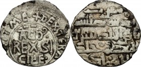 Palermo.  Tancredi (1189-1194).. Medalea o mezzo tercenario. Sp. 135. Travaini 396b. D'Andrea-Contreras 403. 0.85 g.  16 mm.