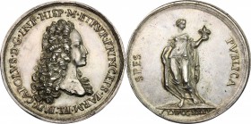 Parma.  Carlo di Borbone (1731-1737), granduca ereditario di Toscana e principe di Parma.. Medaglia coniata 1731 per la presa di possesso del Ducato d...