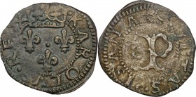 Pisa.  Carlo VIII re di Francia (1495).. Quattrino. CNI (picciolo) 12. MIR 426. 0.78 g.  17 mm.