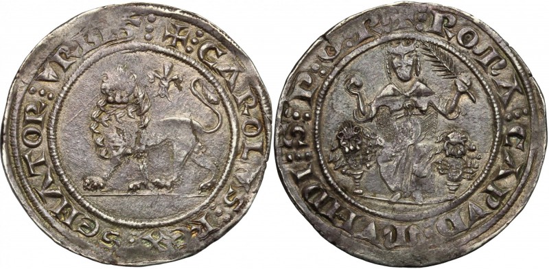 Roma. Carlo I d'Angiò (1266-1270), Senatore. Grosso rinforzato. CNI 116 var. M. ...