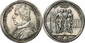 Roma.  Clemente XI (1700-1721).. Testone, A. VI. CNI 77. M. 64. Berm. 2397. 9.11 g.  33.7 mm.