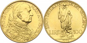 Roma - Città del Vaticano.  Pio XI (1922-1939). 100 lire 1929 A. VIII. Pag. 612. Mont. 421. 23.5 mm.