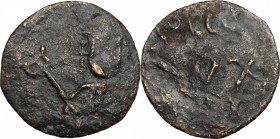 Salerno.  Ruggiero Borsa (1085-1111). Follaro con busto diademato e ROGERIVS DVX. Bellizia 83. Travaini 87. D'Andrea-Contreras 33. 3.99 g.  23 mm.