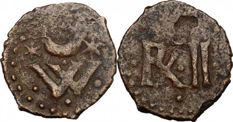 Salerno. Guglielmo II (1166-1189). Follaro con W sormontato da crescente e REX I...