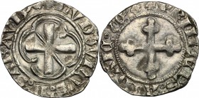 Ludovico d'Acaia (1402-1418).. Quarto di grosso di  I tipo, Torino. B. 33c. Sim. 4/a. MIR 43a. 1.57 g.  21 mm.