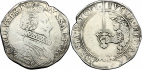 Carlo Emanuele I (1580-1630).. Scudo s.d. B. 526. Sim. 42. Rav. Mor. 29. MIR 619a.  24.82 g.  41.8 mm.