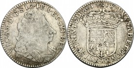 Vittorio Amedeo II (1713-1718).. Mezza lira 1718 Torino. B. 758b. Sim. 49. MIR 887b. 22 mm.