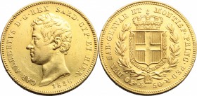 Carlo Alberto (1831-1849). 50 lire 1836 Torino. Pag. 166. Mont. 33.