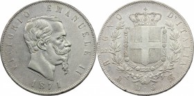 Vittorio Emanuele II (1861-1878). Lotto di 2 monete da 5 lire 1871 Milano e Roma. Pag. 492 e 493. Mont.175 e 176