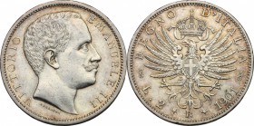 Vittorio Emanuele III (1900-1943). 2 lire 1901. Pag. 725. Mont. 140.