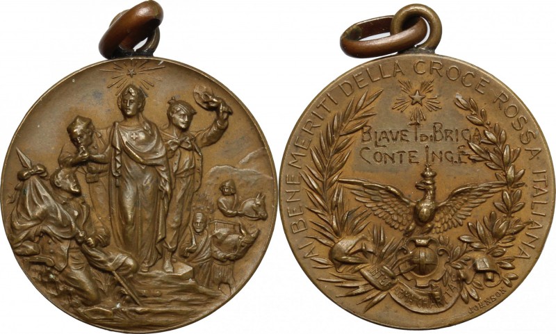 Croce Rossa Italiana. Medaglia 1897 conferita al Tenente di Brigata Conte Ing. E...