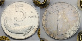 5 lire 1956. Mont. 10. 20.2 mm.