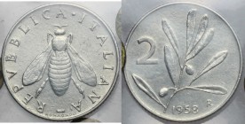 2 lire 1958. Mont.07 19.3 mm.
