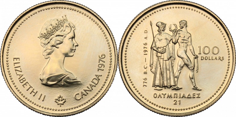 Canada. Elizabeth II (1952 -). 100 dollars 1976. Fr. 6. AU. g. 13.24 mm. 27.00 P...