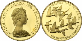 Canada.  Elizabeth II (1952 -). 100 dollars 1978. Fr. 9 16.86 g.  27 mm.