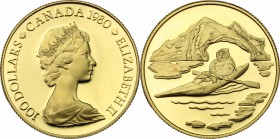 Canada.  Elizabeth II (1952 -). 100 dollars 1980. Fr. 11 16.91 g.  27 mm.