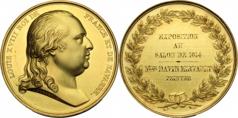 France. Louis XVIII (1814-1824), King of France. Gold prize medal Salon 1814 awa...