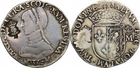 Great Britain, Scotland.  Mary (1542-1567), Queen of Scots. Testoon 1562. S.5422. St.180. 5.49 g.  29 mm.