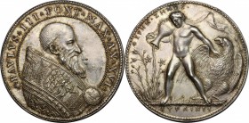 Paolo III (1534-1549), Alessandro Farnese. Medaglia A. XVI, per il conferimento del ducato di Parma a Pier Luigi Farnese. Cfr. Hill-Pollard, Kress, 36...