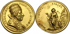 Clemente XI (1700-1721), Giovanni Francesco Albani.. Medaglia annuale A. I, per l'esortazione alla pace. Bart. E. 701. Patrignani 7. Miselli 23.  37.9...