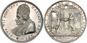 Pio VII (1800-1823), Barnaba Chiaramonti. Medaglia annuale A.XXI, per la visita a Roma dell'Imperatore d'Austria. Bart.E. 820. Patrignani 99. Lincoln ...