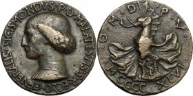 Sigismondo Pandolfo Malatesta (1432-1468), Signore di Rimini.. Medaglia 1446. Hill-Pollard, Kress, 58. Hill, Corpus, 165. Arm. I, 20, 15.  42.8 mm.
